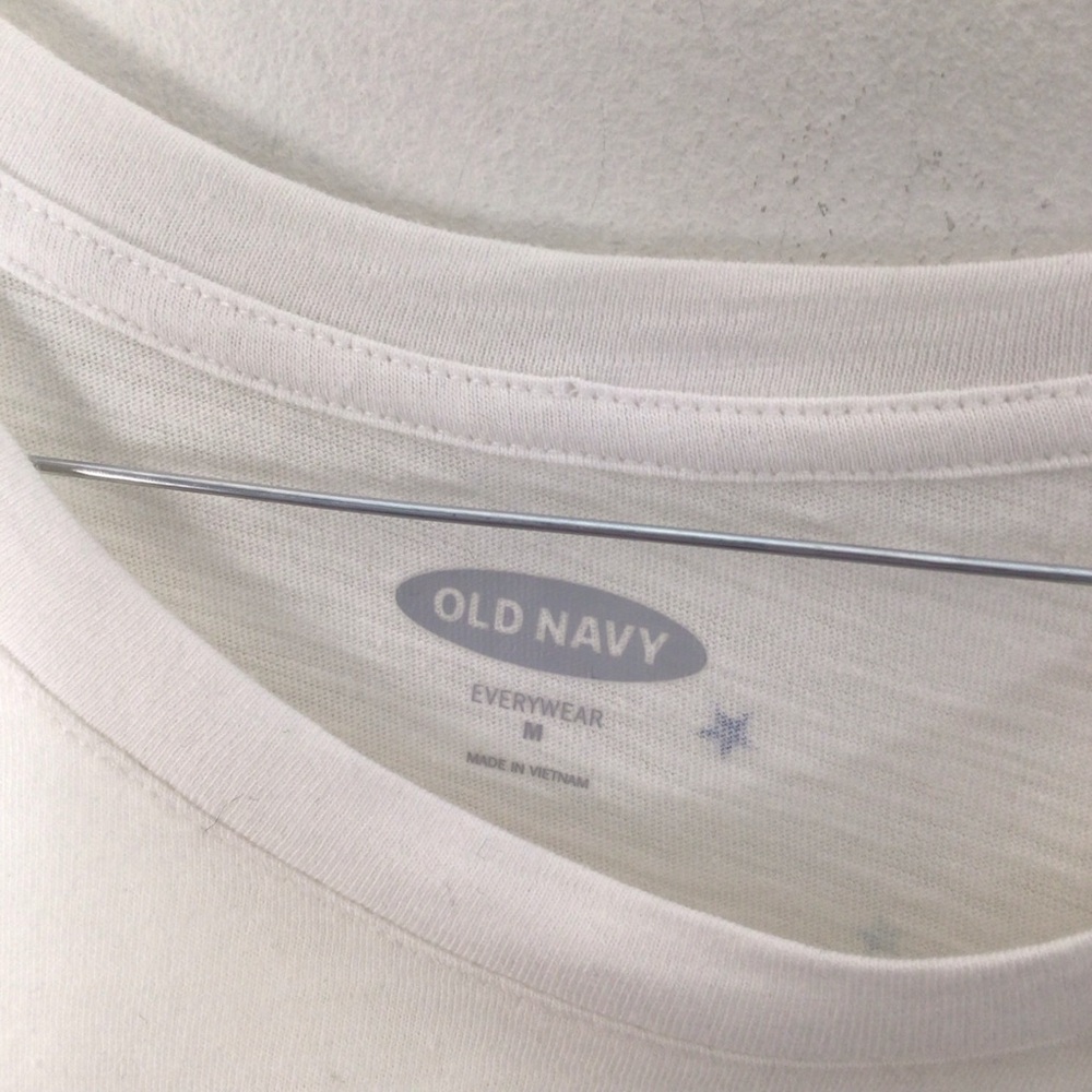 Old Navy White Short Sleeve Tee with Red and Blue Star Dots - Picture 2 of 4